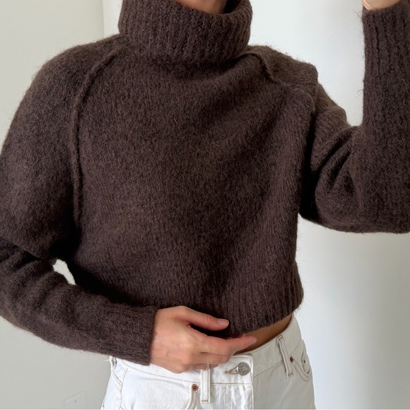 Zara Cozy Brown Turtleneck Sweater - Picture 6 of 12